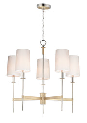 Maxim 32395OFSBRPN Uptown 5 Light Chandelier | Satin Brass / Polished Nickel