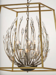 Maxim 32406BCPNGL Bouquet 6 Light Pendant | Polished Nickel / Gold Leaf