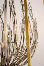 Maxim 32406BCPNGL Bouquet 6 Light Pendant | Polished Nickel / Gold Leaf