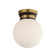 Maxim 32481SWBKNAB San Simeon 1 Light LED Flush Mount | Black / Natural Aged Brass
