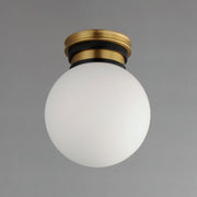 Maxim 32481SWBKNAB San Simeon 1 Light LED Flush Mount | Black / Natural Aged Brass