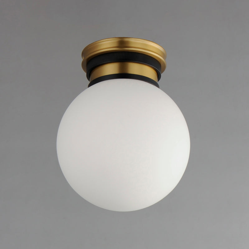 Maxim 32481SWBKNAB San Simeon 1 Light LED Flush Mount | Black / Natural Aged Brass