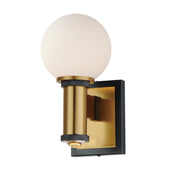 Maxim 32482SWBKNAB San Simeon 2 Light LED Wall Sconce | Black / Natural Aged Brass