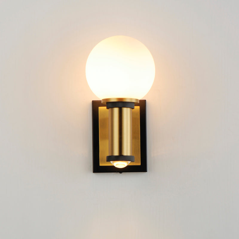 Maxim 32482SWBKNAB San Simeon 2 Light LED Wall Sconce | Black / Natural Aged Brass