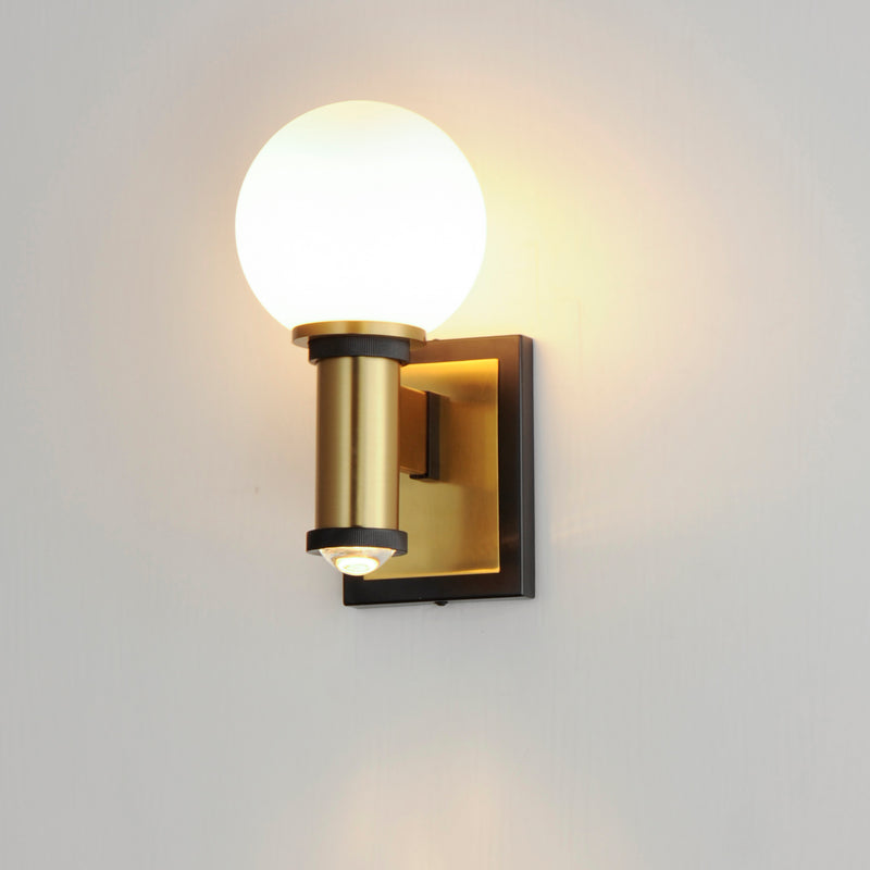 Maxim 32482SWBKNAB San Simeon 2 Light LED Wall Sconce | Black / Natural Aged Brass