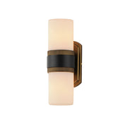 Maxim 32651SWBKAB Ruffles 2 Light Bath Vanity | Black / Antique Brass