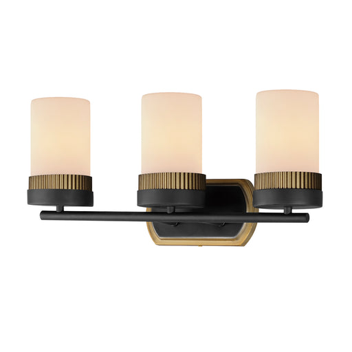 Maxim 32652SWBKAB Ruffles 3 Light Bath Vanity | Black / Antique Brass