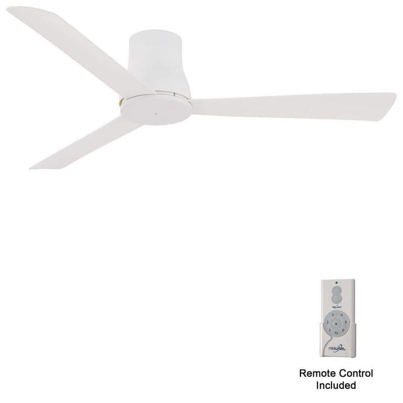 Minka Aire Simple Flush Hugger 52" Flat White Outdoor Ceiling Fan with Remote