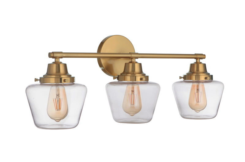 Craftmade 19528SB3 Essex 3 Light Vanity -Satin Brass - ALCOVE LIGHTING
