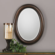 Avara Dark Bronze with Gold Undertones Mirror | Modern Oval Polystyrene Frame Bathroom Vanity Mirror Mounted Vertical or Horizontal (22 in. W x 29 in. H x 1 in. D)