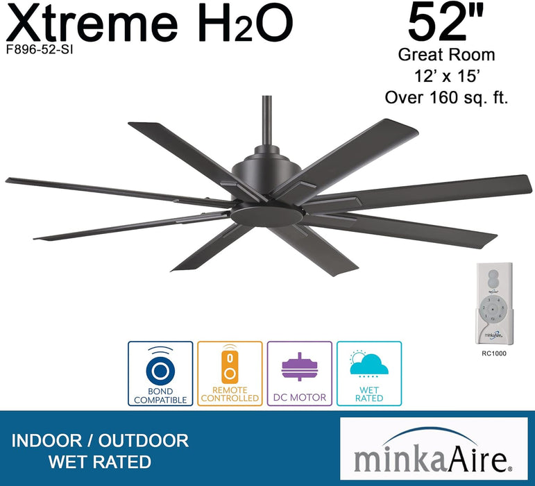 Minka Aire Xtreme H2O 52" Outdoor Smoked Iron Ceiling Fan with Remote Control