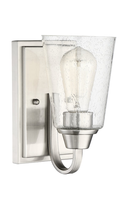Craftmade 41901-BNK-CS Grace 1 Light Wall Sconce -Brushed Polished Nickel (Clear Seeded Glass)