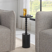 Uttermost Bead Black Marble Drink Table - ALCOVE LIGHTING