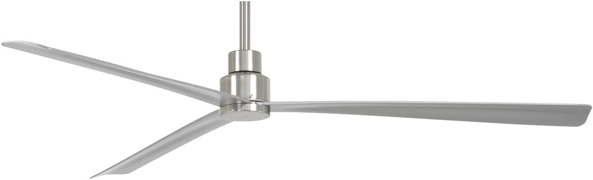 Minka Aire Simple 65" Outdoor Brushed Nickel Wet Ceiling Fan with Remote Control