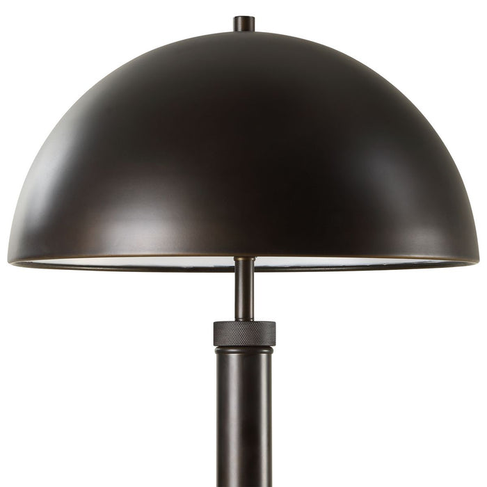 Arvessa Mid Century Modern Oil Rubbed Bronze Metal Table Lamp with Dome Shade (27" H Lamp with 8" H x 15" W Shade)
