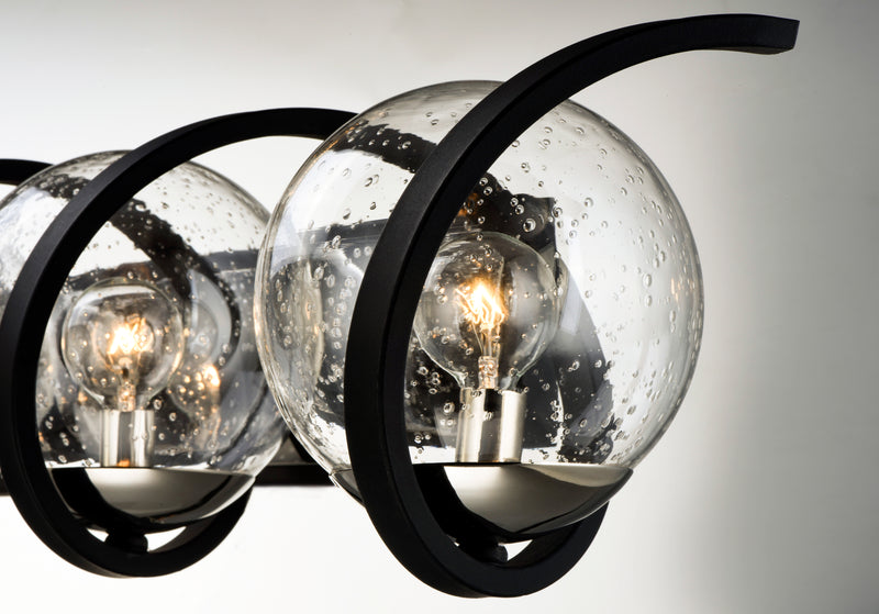 Maxim 35106CDBKPN Curlicue 3 Light Bath Vanity | Black / Polished Nickel