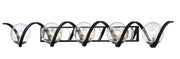 Maxim 35107CDBKPN Curlicue 5 Light Bath Vanity | Black / Polished Nickel