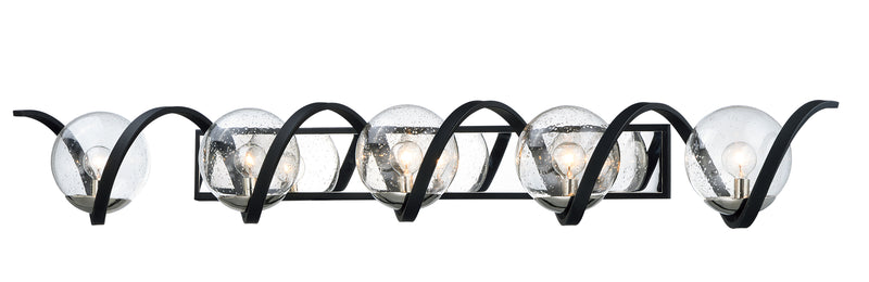 Maxim 35107CDBKPN Curlicue 5 Light Bath Vanity | Black / Polished Nickel
