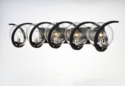Maxim 35107CDBKPN Curlicue 5 Light Bath Vanity | Black / Polished Nickel