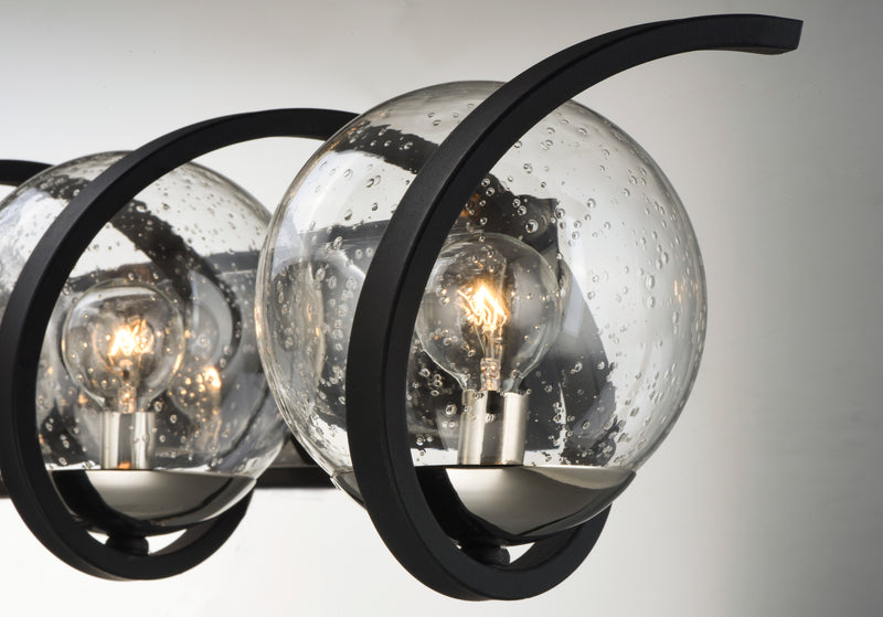 Maxim 35107CDBKPN Curlicue 5 Light Bath Vanity | Black / Polished Nickel