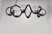 Maxim 35108CDBKPN Curlicue 8 Light Pendant | Black / Polished Nickel