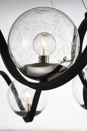 Maxim 35108CDBKPN Curlicue 8 Light Pendant | Black / Polished Nickel