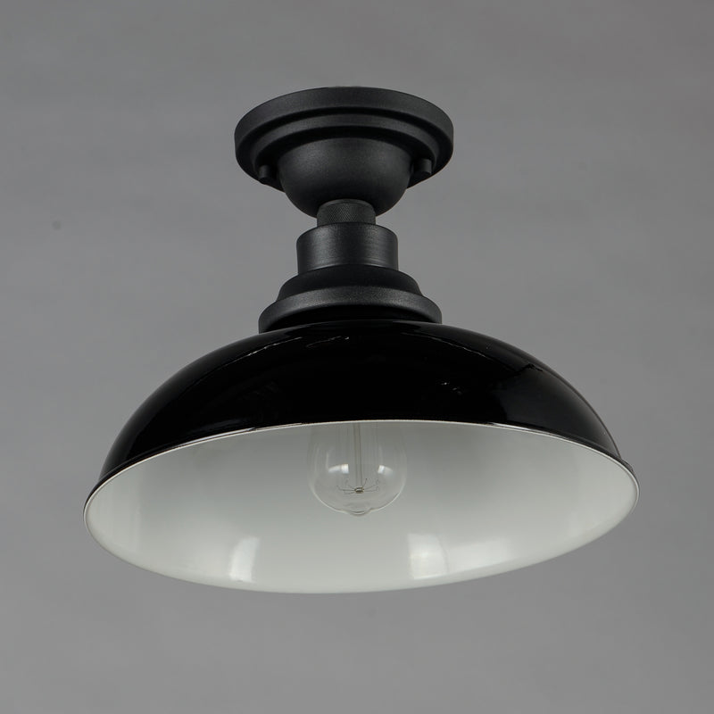 Maxim 35110GBBK Granville 1 Light Flush Mount | Gloss Black / Black