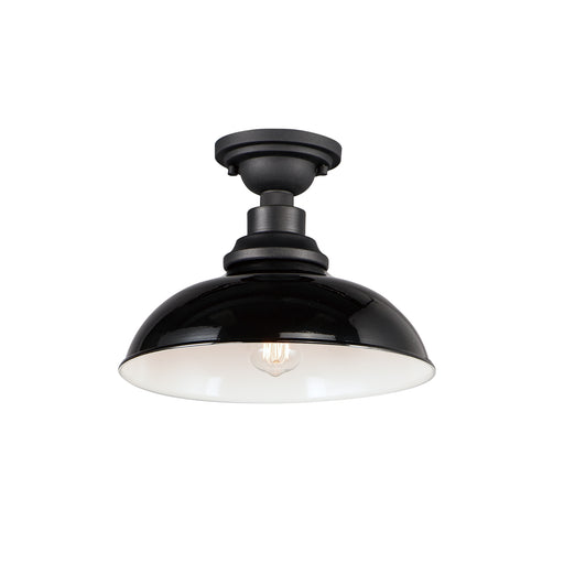 Maxim 35110GBBK Granville 1 Light Flush Mount | Gloss Black / Black