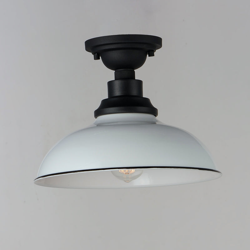 Maxim 35110WTBK Granville 1 Light Flush Mount | White / Black