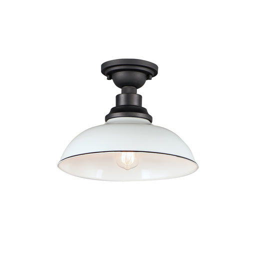 Maxim 35110WTBK Granville 1 Light Flush Mount | White / Black