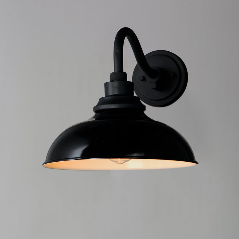 Maxim 35114GBBK Granville 1 Light Outdoor Wall Sconce | Gloss Black / Black