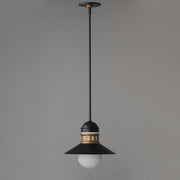 Maxim 35121SWBKAB Admiralty 1 Light Outdoor Pendant | Black / Antique Brass