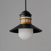 Maxim 35121SWBKAB Admiralty 1 Light Outdoor Pendant | Black / Antique Brass