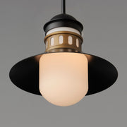 Maxim 35121SWBKAB Admiralty 1 Light Outdoor Pendant | Black / Antique Brass