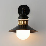 Maxim 35124SWBKAB Admiralty 1 Light Outdoor Wall Sconce | Black / Antique Brass