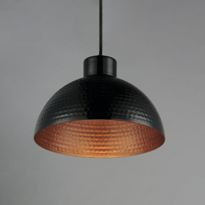 Maxim 35142BKACP Rockport 1 Light Pendant | Black / Antique Copper