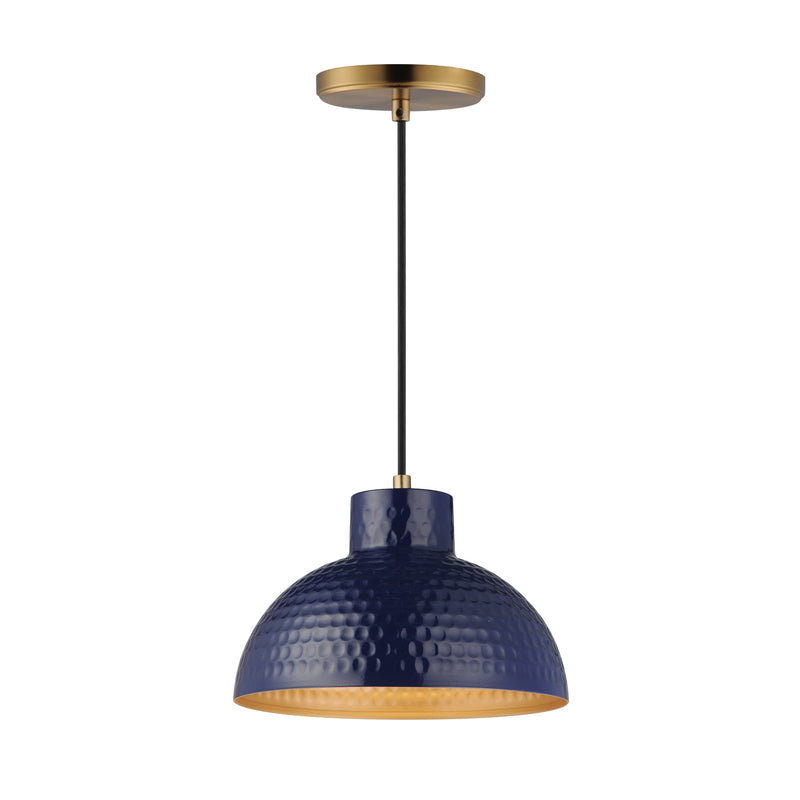 Maxim 35142GNNAB Rockport 10" 1 Light Pendant | Glossy Navy / Natural Aged Brass