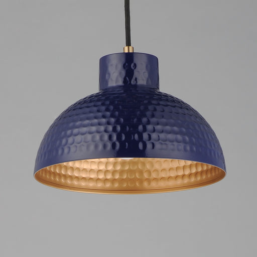 Maxim 35142GNNAB Rockport 10" 1 Light Pendant | Glossy Navy / Natural Aged Brass