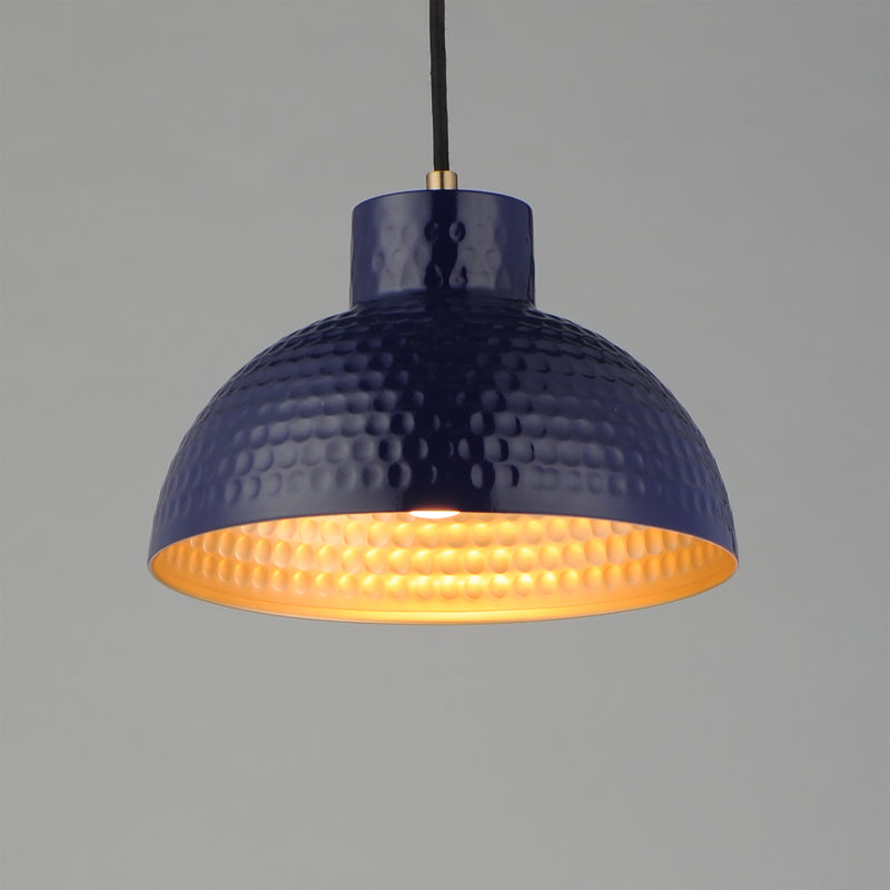 Maxim 35142GNNAB Rockport 10" 1 Light Pendant | Glossy Navy / Natural Aged Brass