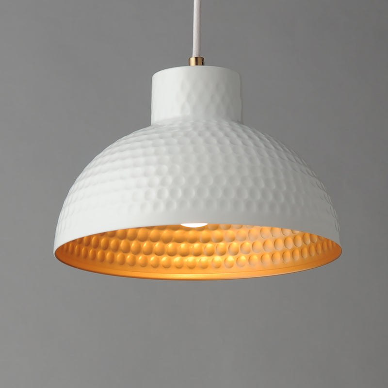 Maxim 35142WTNAB Rockport 10" 1 Light Pendant | White/Natural Aged Brass