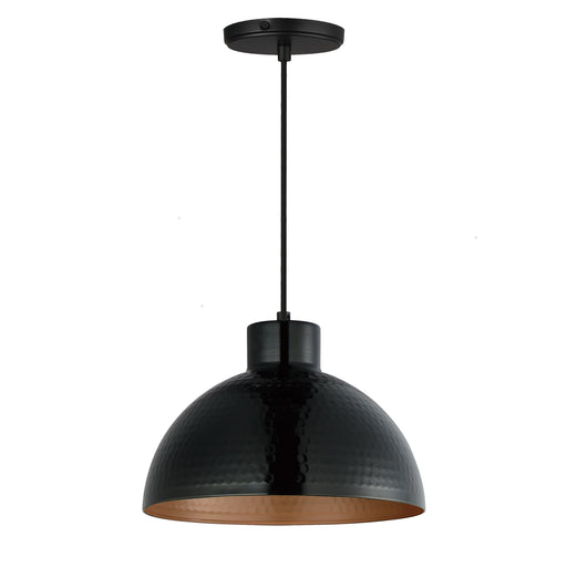 Maxim 35144BKACP Rockport 1 Light Pendant | Black / Antique Copper