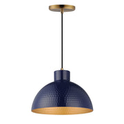 Maxim 35144GNNAB Rockport 12" 1 Light Pendant | Glossy Navy / Natural Aged Brass