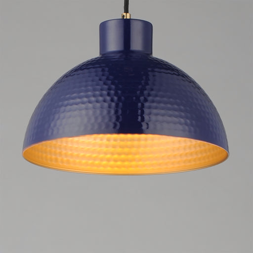 Maxim 35144GNNAB Rockport 12" 1 Light Pendant | Glossy Navy / Natural Aged Brass