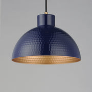 Maxim 35144GNNAB Rockport 12" 1 Light Pendant | Glossy Navy / Natural Aged Brass