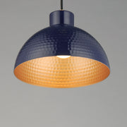Maxim 35144GNNAB Rockport 12" 1 Light Pendant | Glossy Navy / Natural Aged Brass