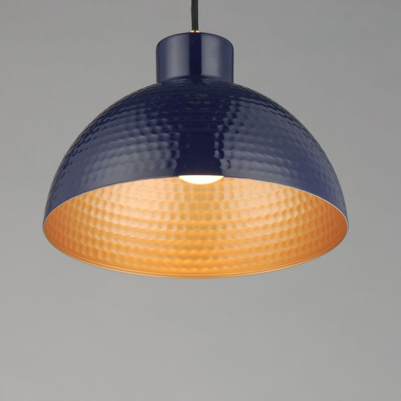 Maxim 35144GNNAB Rockport 12" 1 Light Pendant | Glossy Navy / Natural Aged Brass