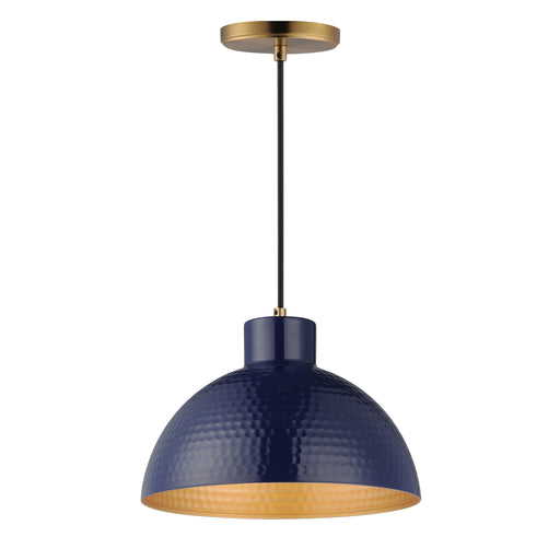 Maxim 35144GNNAB Rockport 12" 1 Light Pendant | Glossy Navy / Natural Aged Brass
