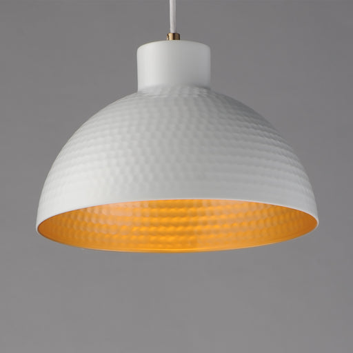 Maxim 35144WTNAB Rockport 12" 1 Light Pendant | White/Natural Aged Brass