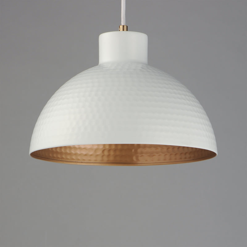 Maxim 35144WTNAB Rockport 12" 1 Light Pendant | White/Natural Aged Brass