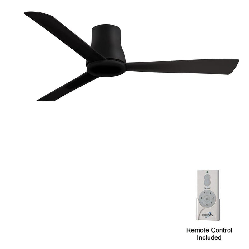 Minka Aire Simple Flush Hugger 52" Coal Black Outdoor Ceiling Fan with Remote